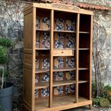Parisian art deco wardrobe in solid raw oak, removable