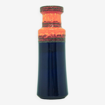 Vintage blue and orange west germany vase scheurich