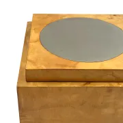 Tommaso Barbi, Mid-century burl ice bucket, TB Italy, ca. 1970