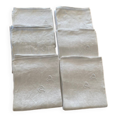 6 serviettes monogramme VV