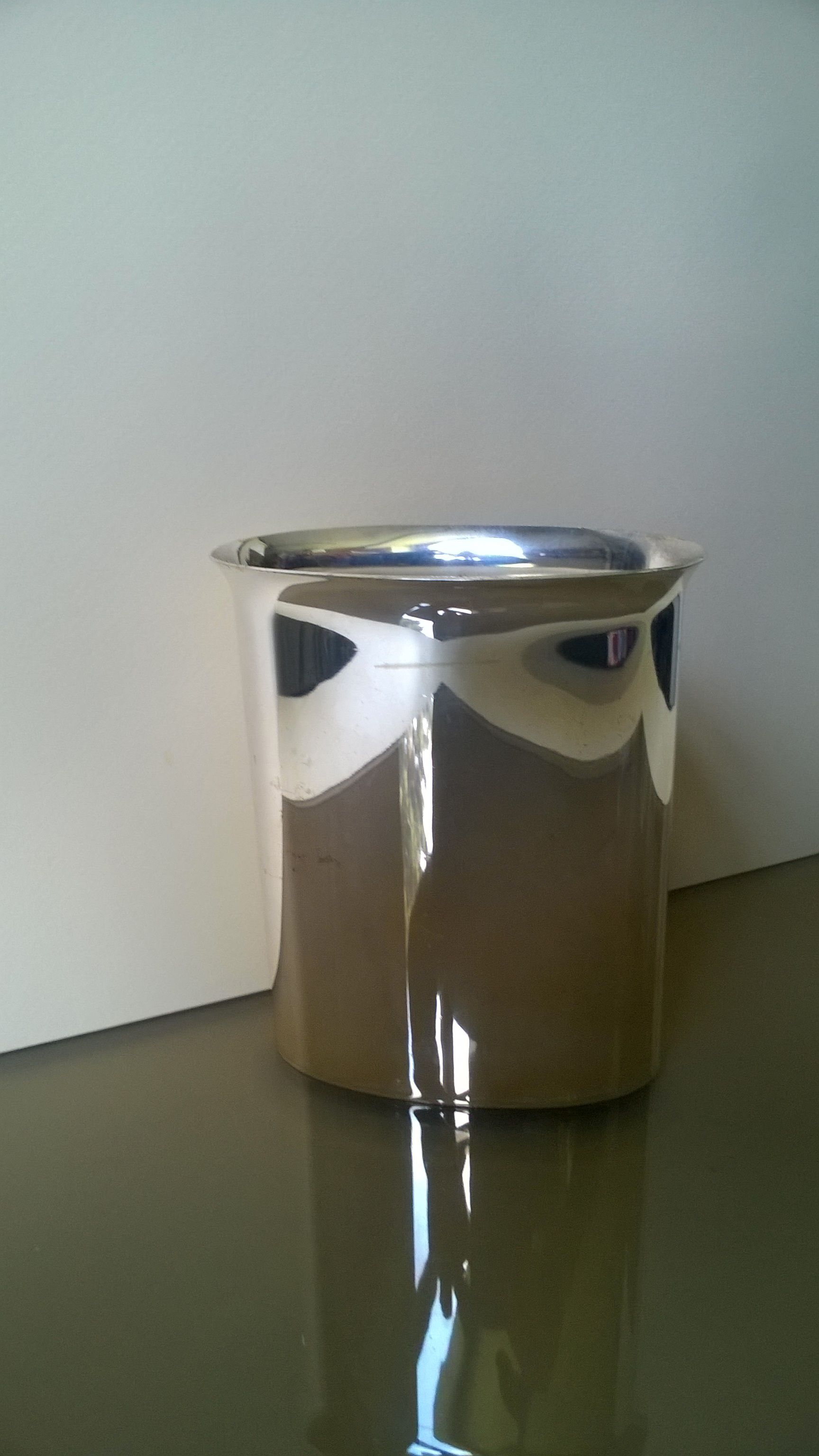 Scandia Present-Sweden silver metal vase- design Gunilla Lindahl c.1970