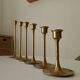 Set of 6 Scandinavian brass candle holders from the 1960s.