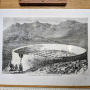 Cimetière guèbre près de Téhéran, Iran. Imprimée en 1866.