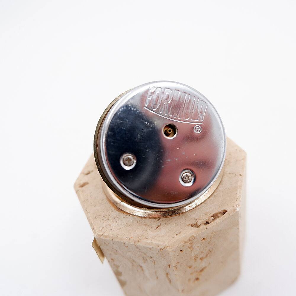 Vintage octagonal table lighter by Cerri Nestore in travertine - Italy 1970s