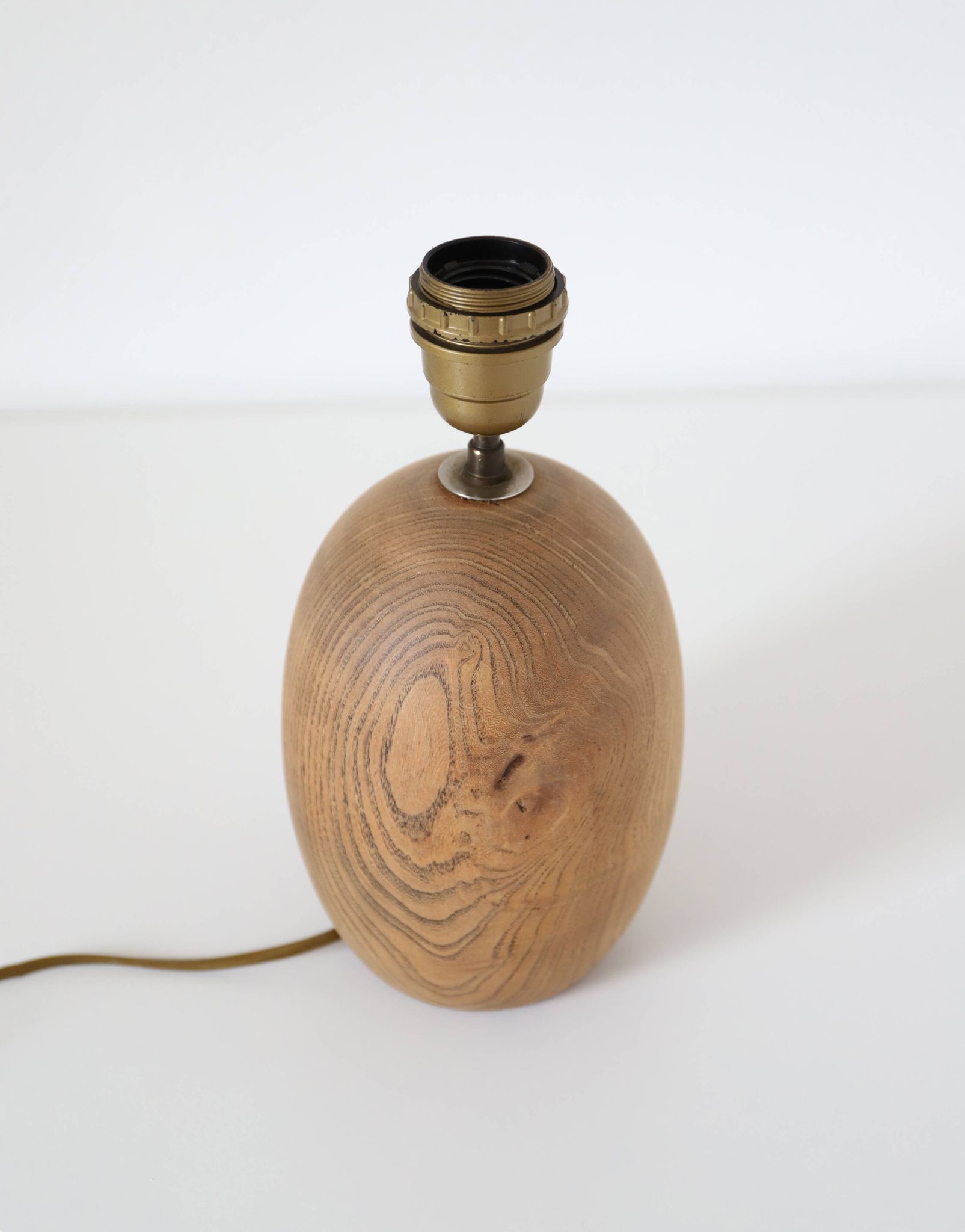 Table lamp, Mid-Century carved wood base, and Jungle Floral lampshade