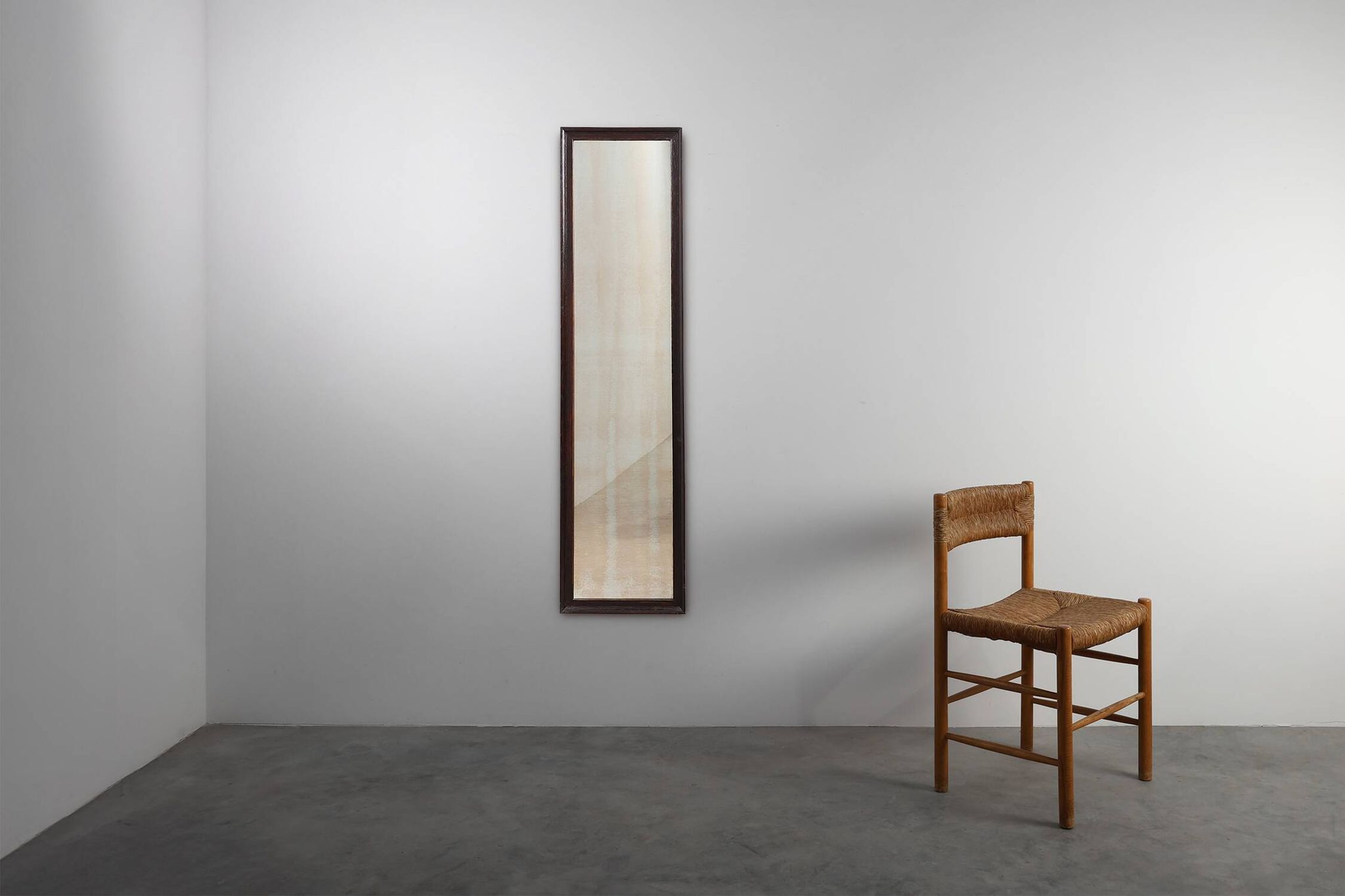Miroir belge Art Déco en bois avec verre vieilli, vers 1930