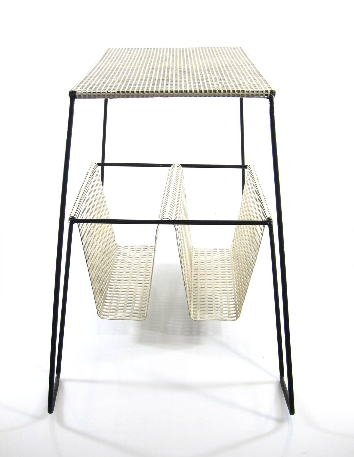 Large Mathieu Mategot style white and black vintage 60s table