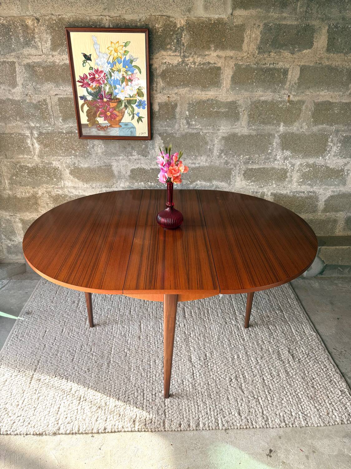 Scandinavian teak table with extensions, 4/6 people.