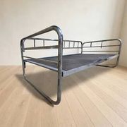 Vintage chrome tubular steel daybed frame, mid-20th century, Czechoslovakia, 190 × 86 × 67 cm