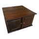 Vintage pathé vinyl record storage cabinet with 2 wooden compartments and hinged doors (wine)