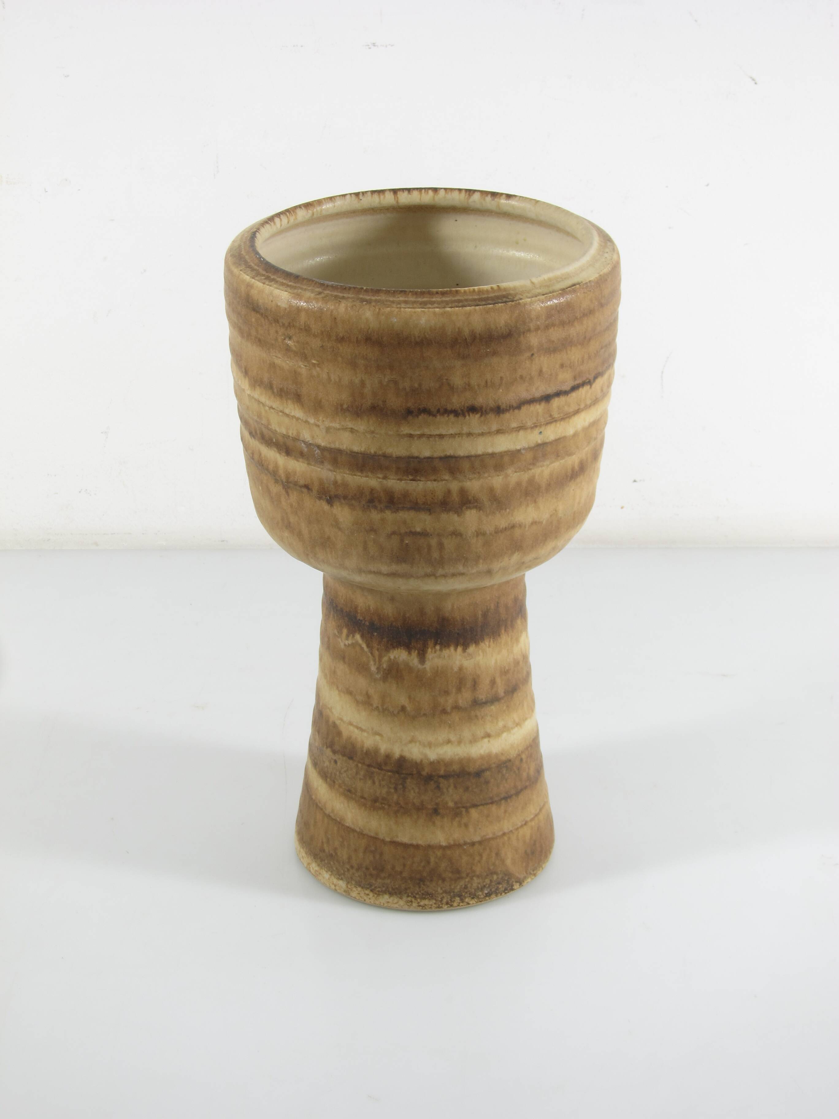 Brutalist Ceramic Vase, 1940s–1950s, Earthy Zen Tones, 33.5 cm