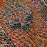 88x344 Cm Turkish Vintage Runner, Wool Runner Rug, Hallway Runner,