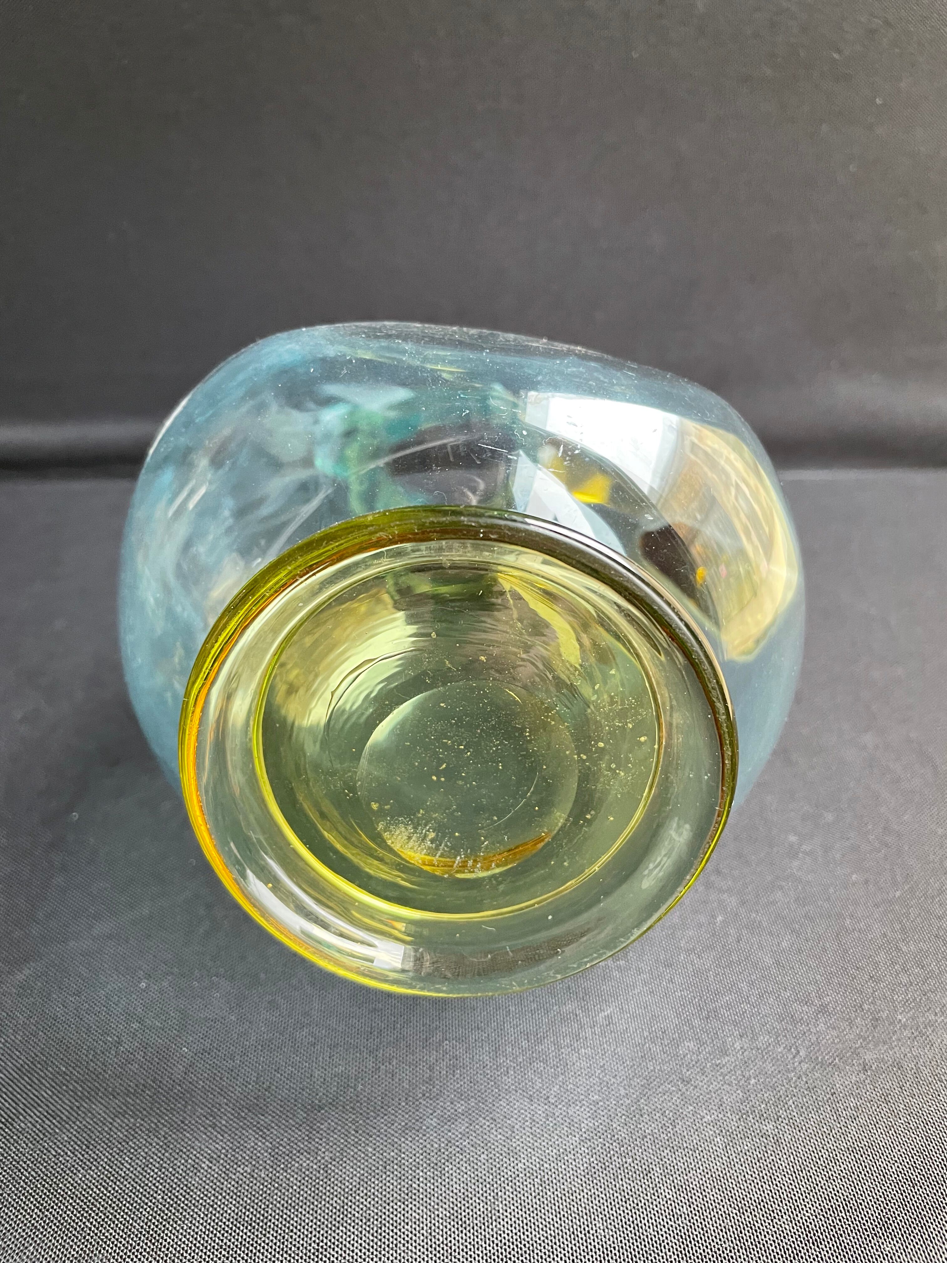 Glassware-crystallery of Portieux - 1 broc and 2 glasses - Napoleon III - Colored blown glass - G