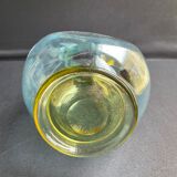 Glassware-crystallery of Portieux - 1 broc and 2 glasses - Napoleon III - Colored blown glass - G
