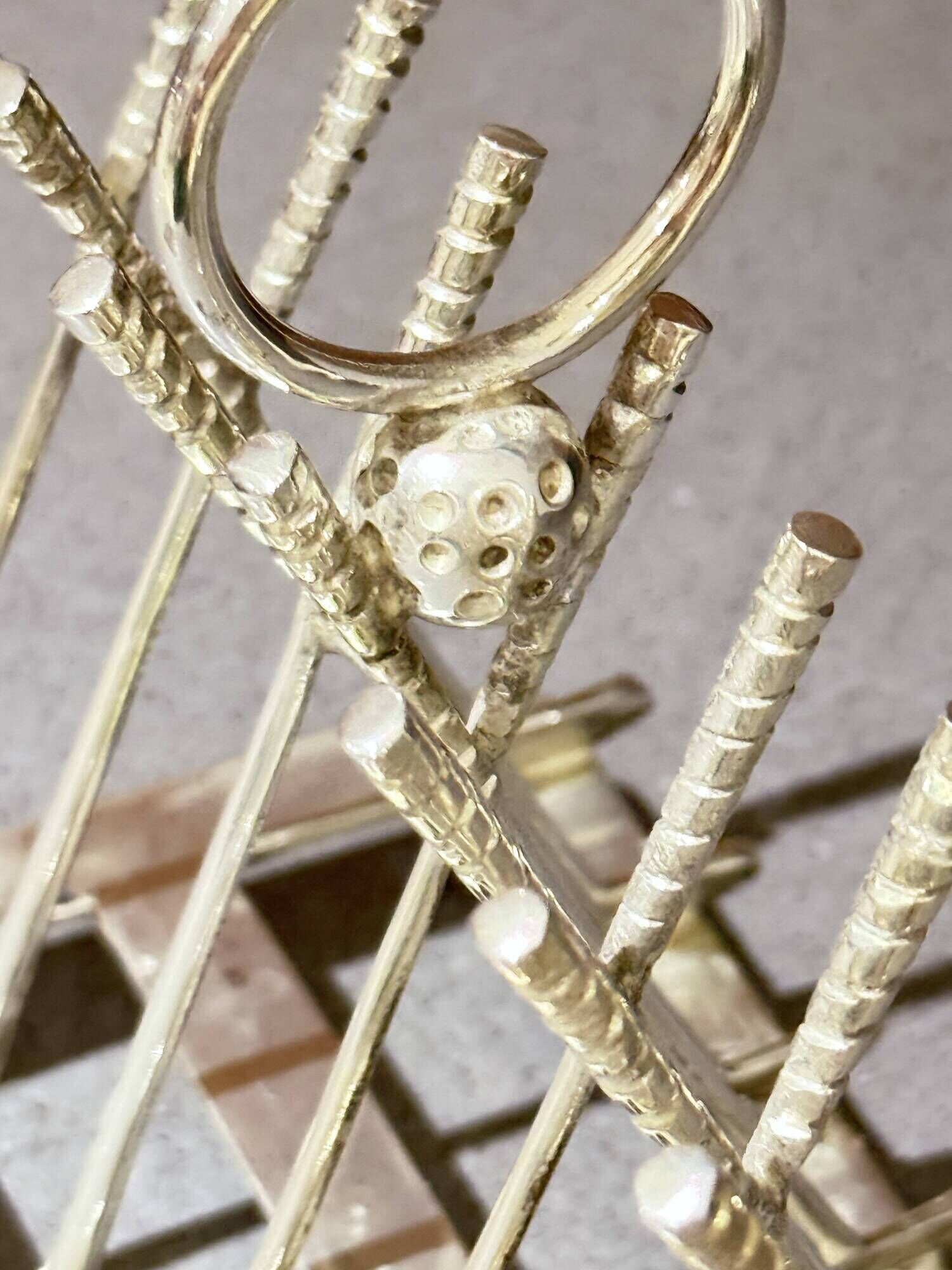 Art Deco Silver Plated Golf Ball and Club Toast Rack – Vintage Luxury Tableware