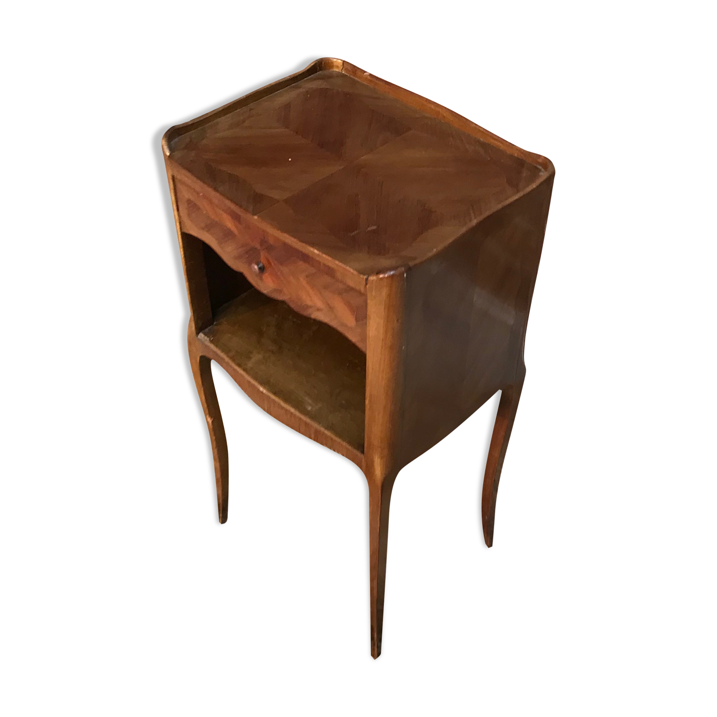 inlaid bedside table