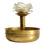 Vintage brass and glass centerpiece candle holder