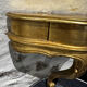 Italian wall console with vintage gilded wood shelf