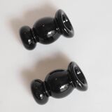 Pair of glass candle holders