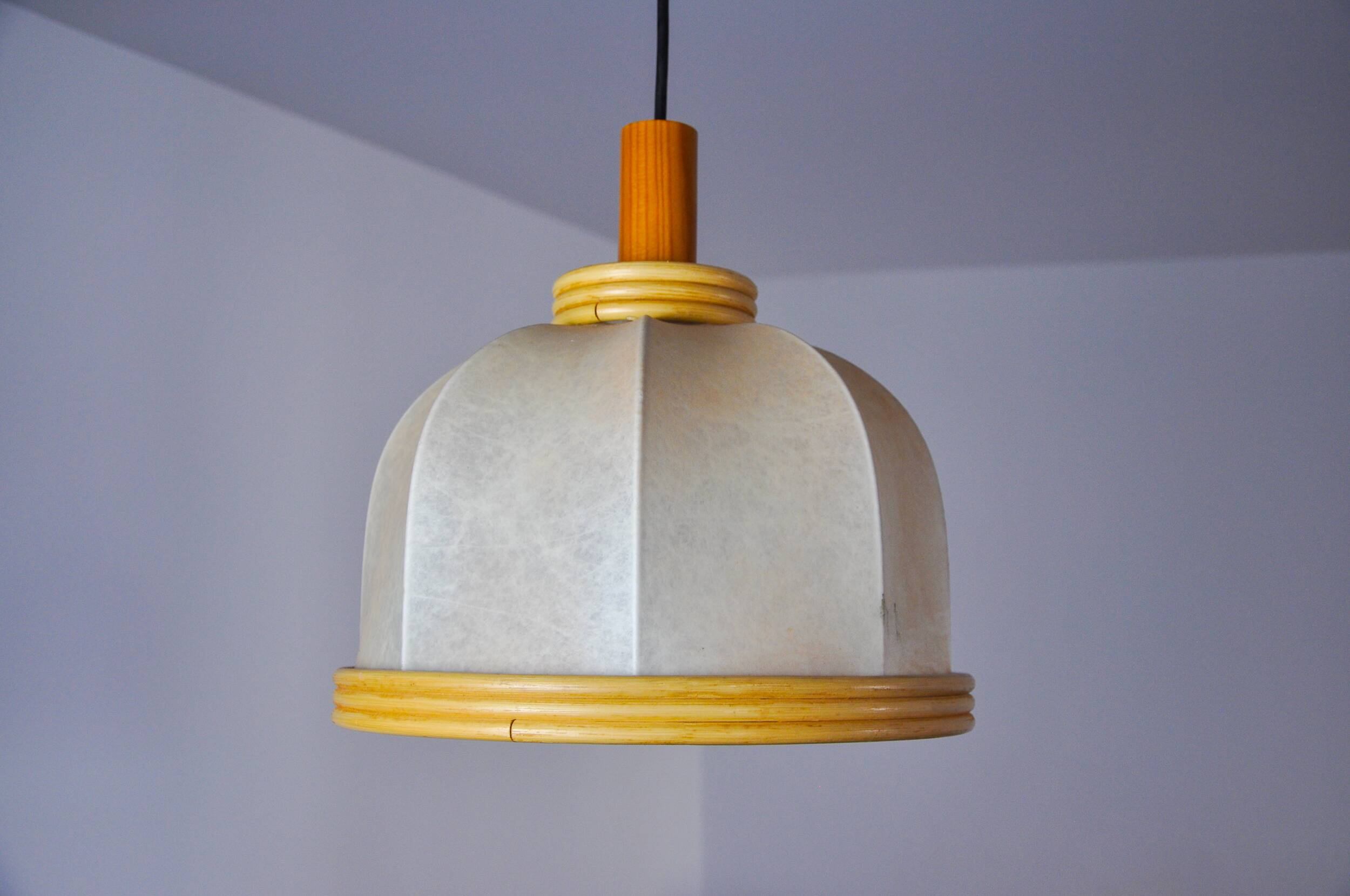 "Cocoon" suspension, resin and pine, Italy, 1970