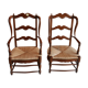 Paire fauteuils paillés