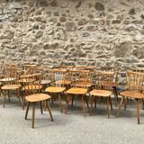 Series of 15 scandinavian bistro chairs