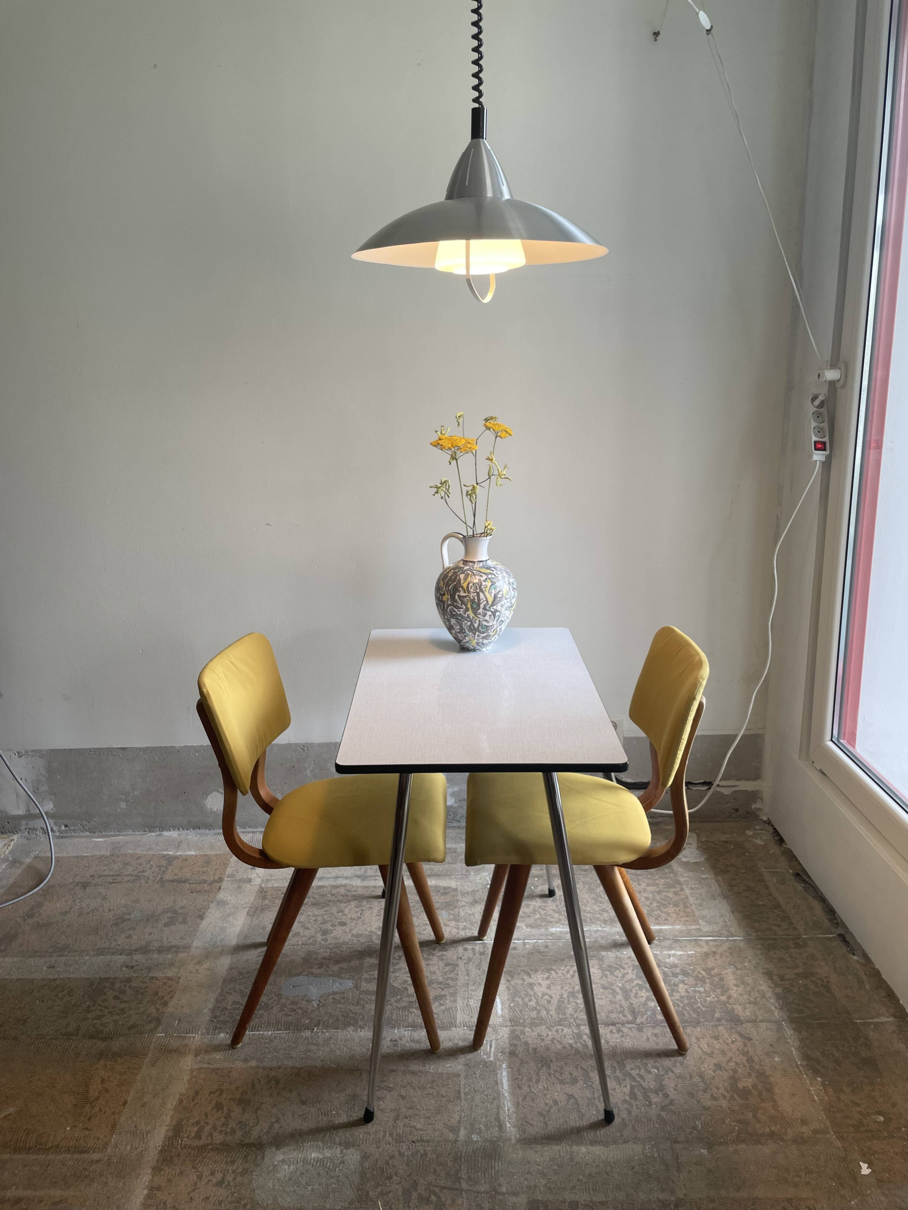 Teak, yellow, Danish dining chairs