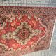 Vintage rug carpet 70s mid century Czechoslovakia red 253cm x 350cm