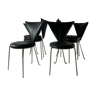 6 black leatherette metal chairs from lubke germany