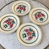 Set of 4 vintage flower dessert plates