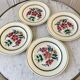 Lot de 4 assiettes à dessert vintage à fleurs