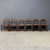 Set of six old English kitchen chairs