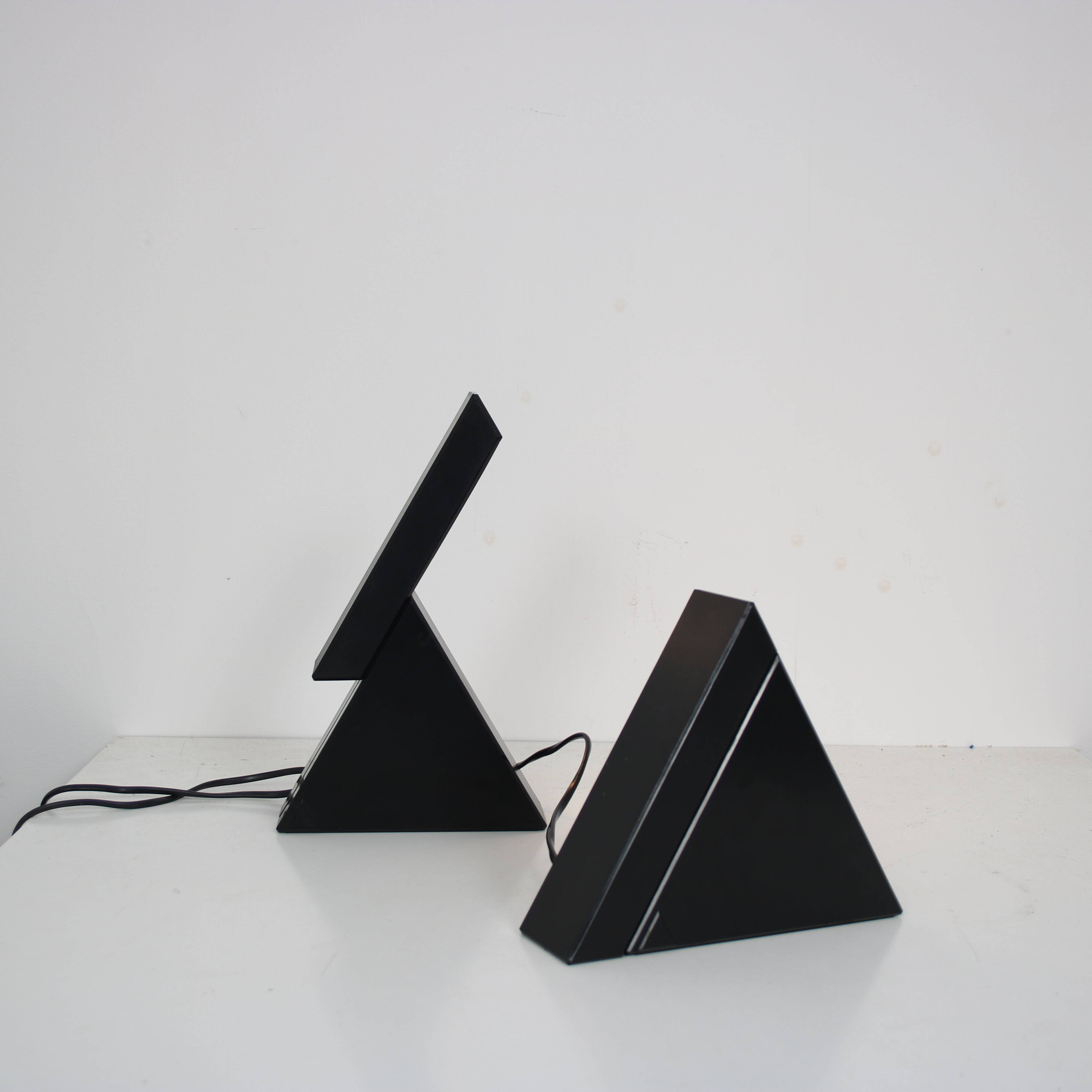 1980s Pair of “Delta” table lamps by Mario Bertorella for JM RDM, Italy