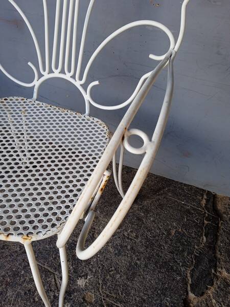 Pair of solid iron garden armchairs ep 1950