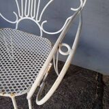 Pair of solid iron garden armchairs ep 1950