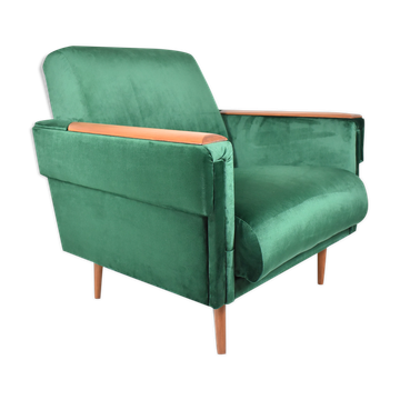 Fauteuil vintage en velours, années 1960