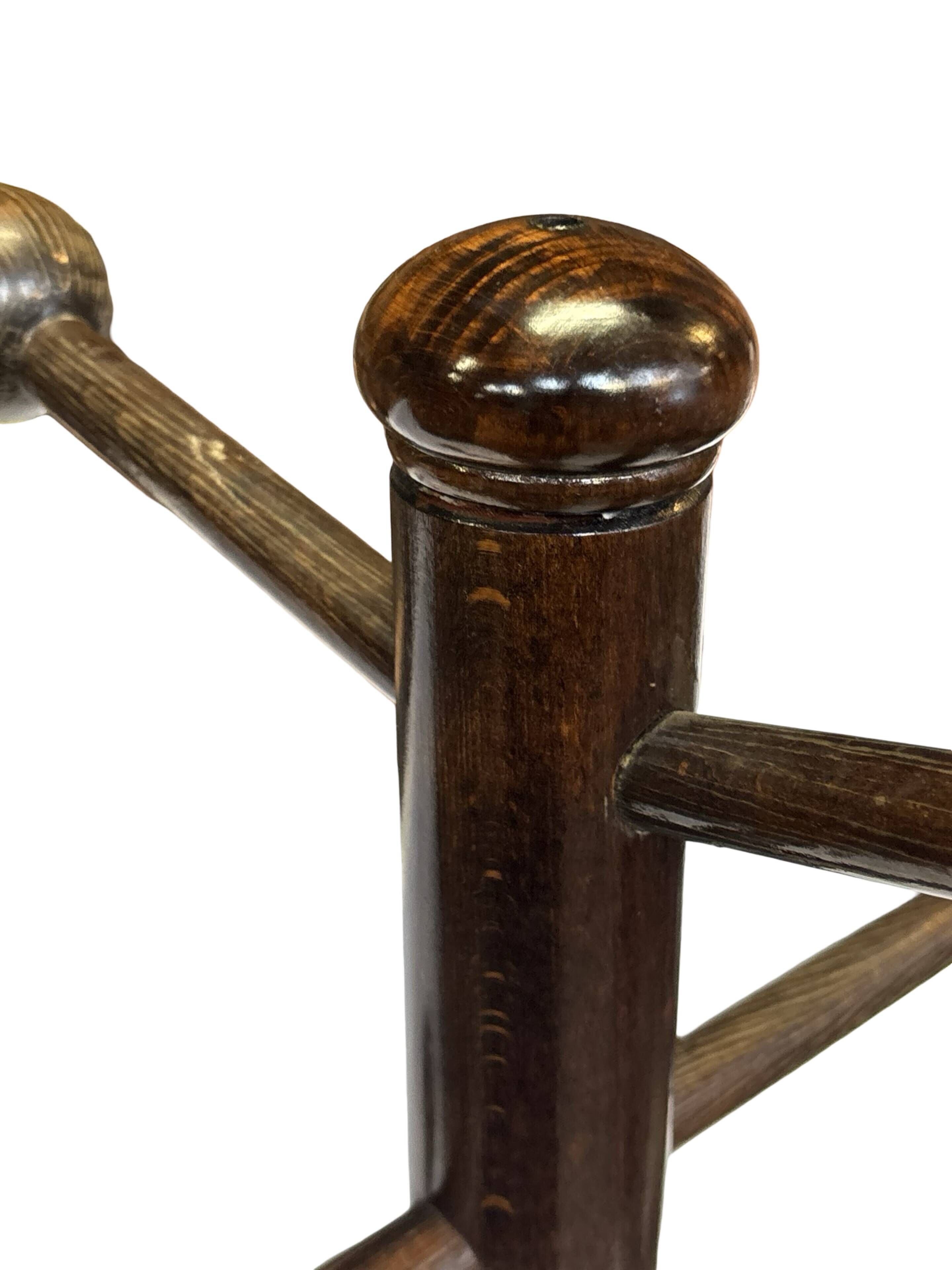 Vintage Wooden Sputnik Design Freestanding Coat Rack, 1970s, Brown