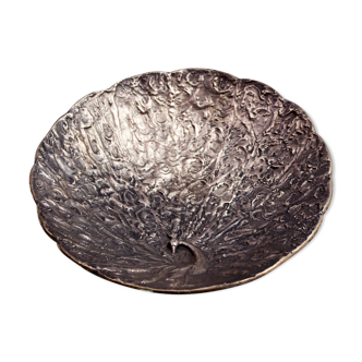 Vide poche en bronze paon