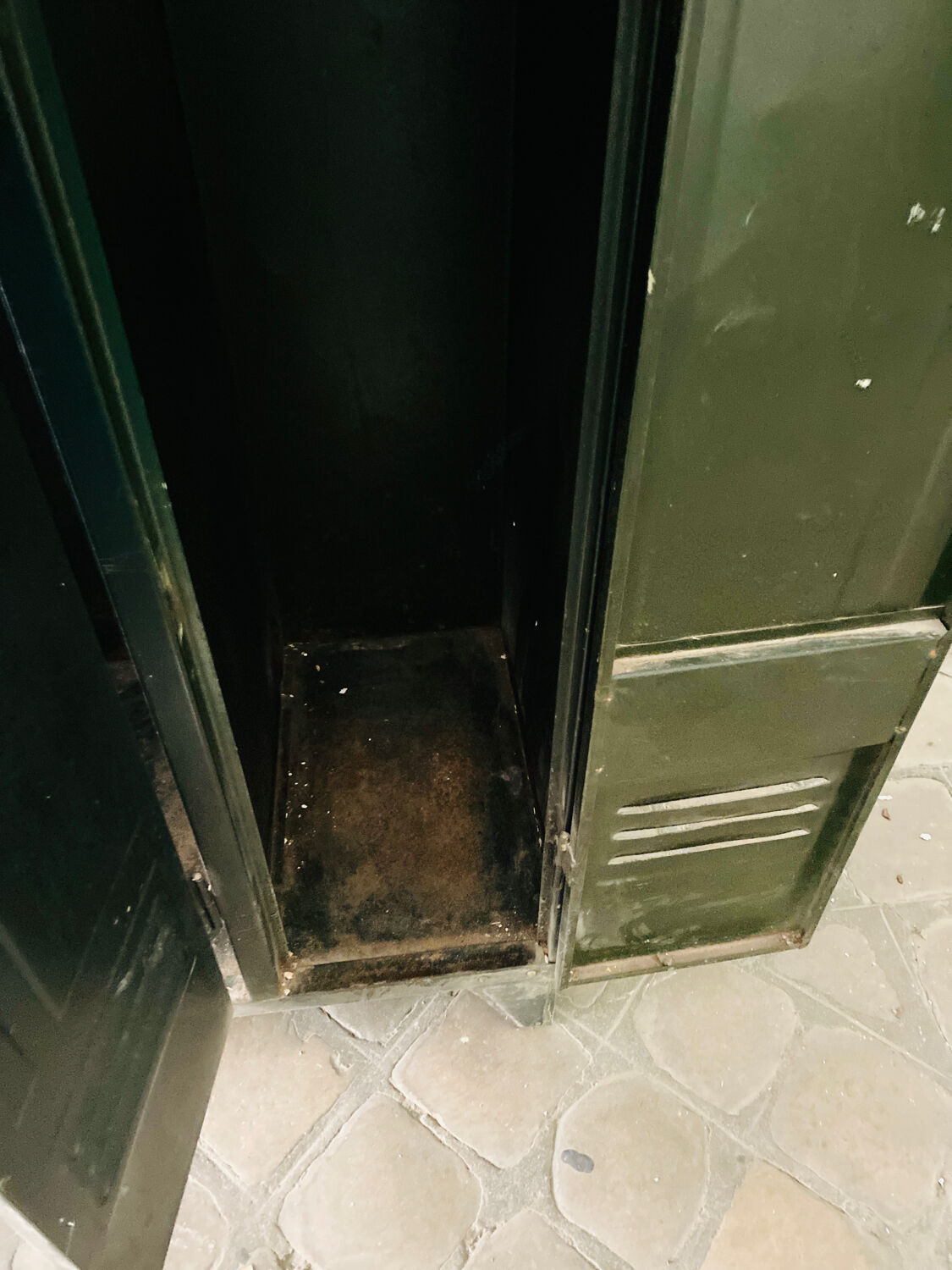 Industrial wardrobe, metal cabinet with 3 doors.