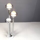 Lampadaire Space Age chromé et verre, années 1970