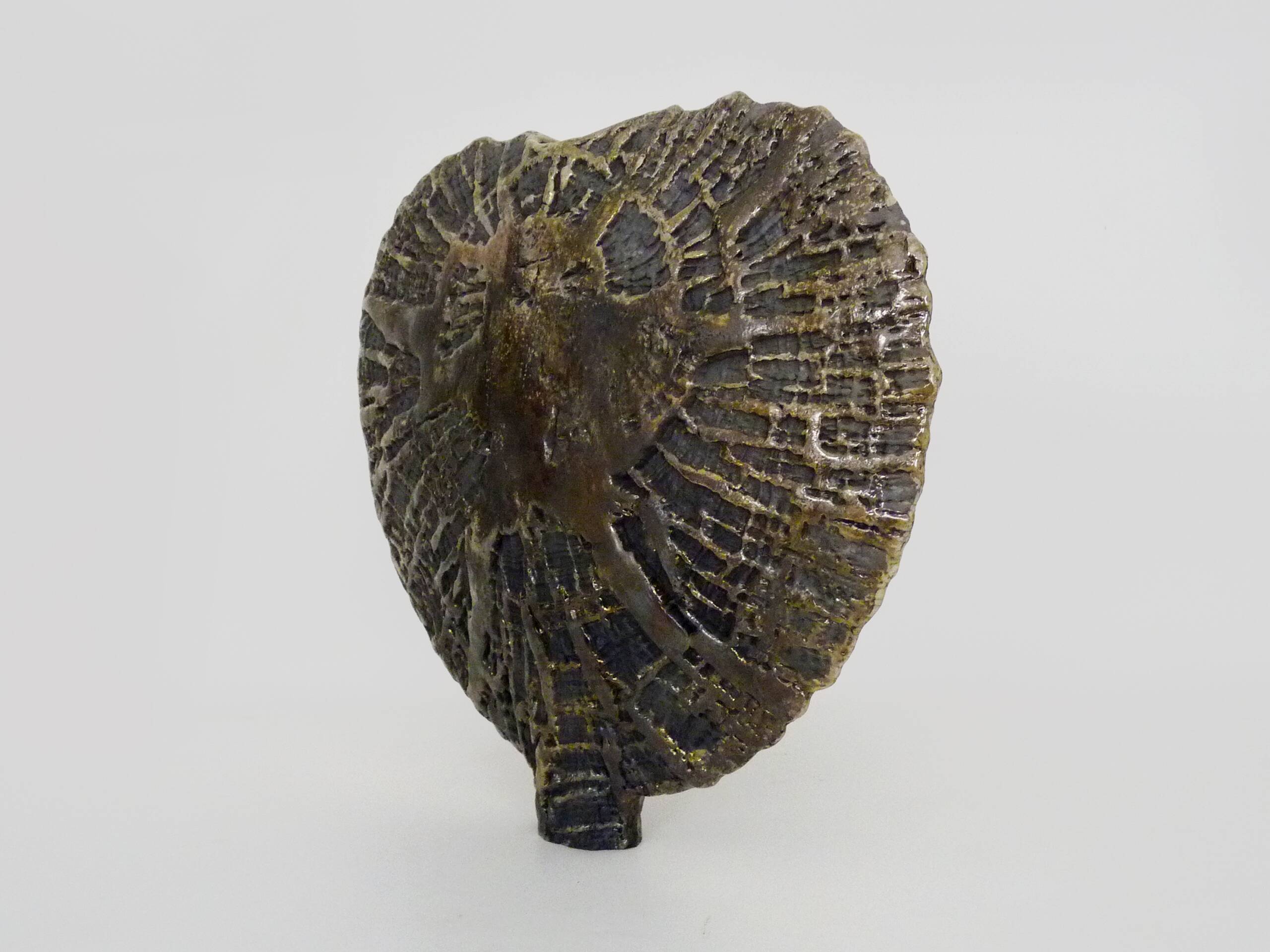 Large vintage ceramic heart-shaped vase signed 80s 35X38 cm