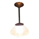 Chandelier with support copper globe art deco frosted glass