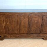 Art Deco Sideboard in Black Lacquer, Maple & Chrome, France, 1930