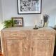 Buffet Art Déco des années 40 en bois massif blanchi – restaurer