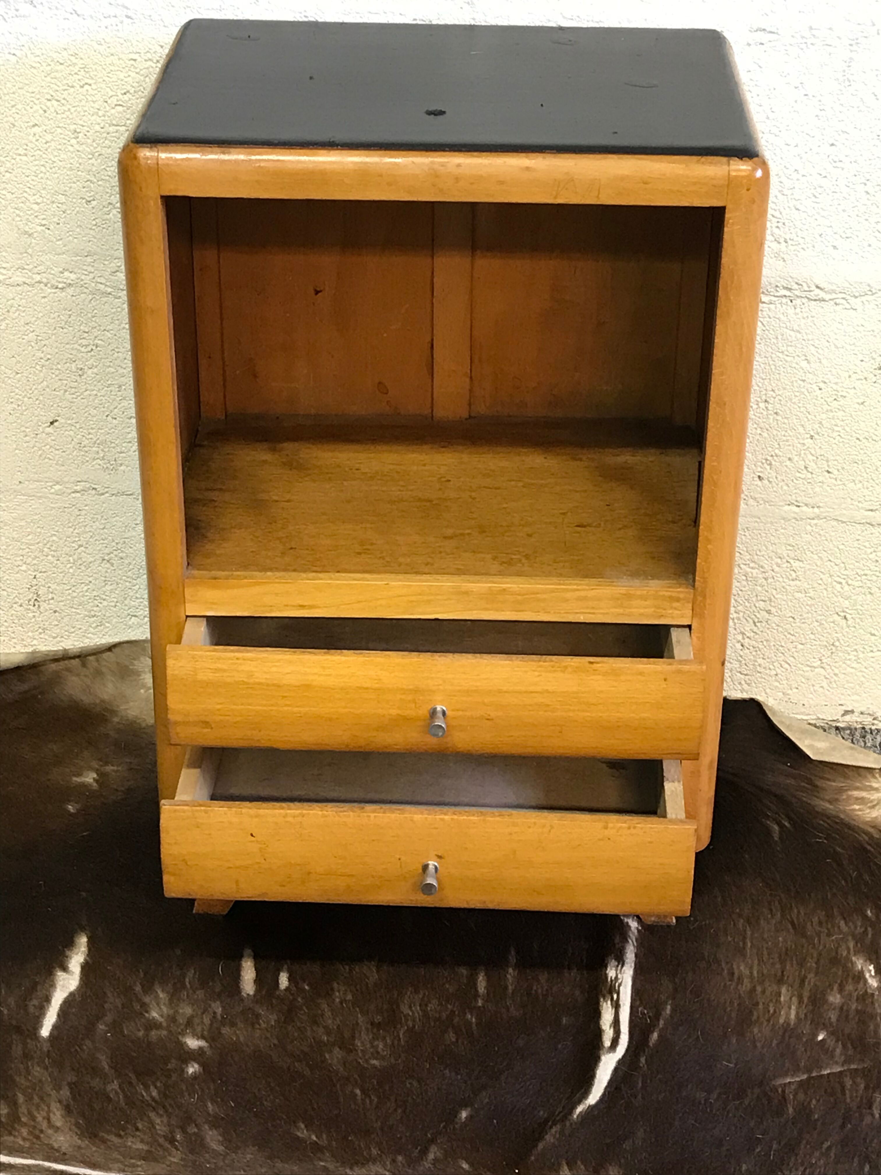 Scandinavian bedside wooden blond & compass feet