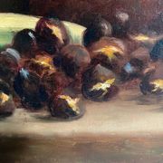 HST painting "Still life with oranges and chestnuts" signed H. Lucotte 1913