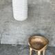 Très grande suspension en rotin et lin naturel japonisante en forme de lanterne H80 D65