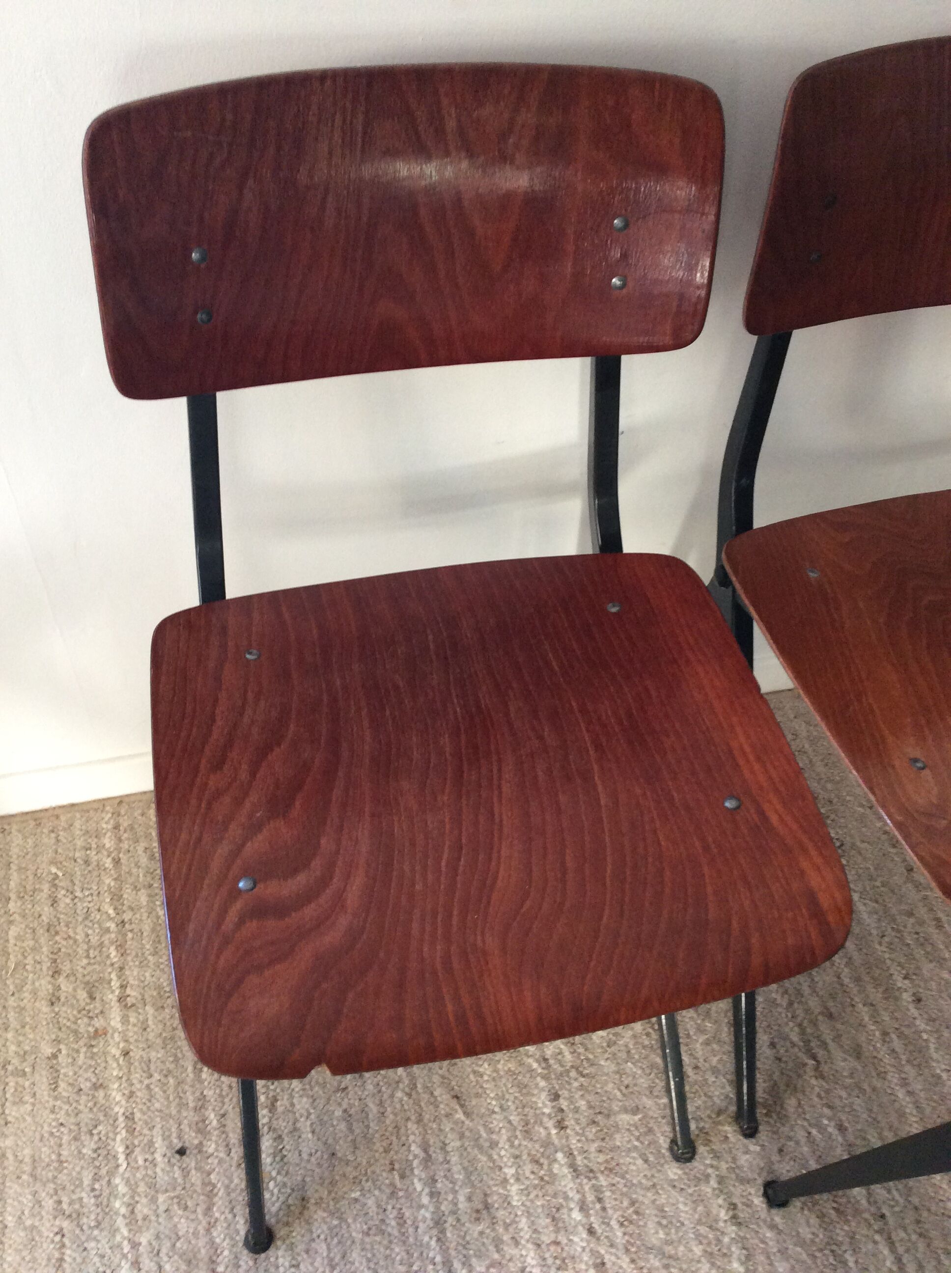Series of 4 chairs "spinstoel" by Marko model S201 of the 60s
