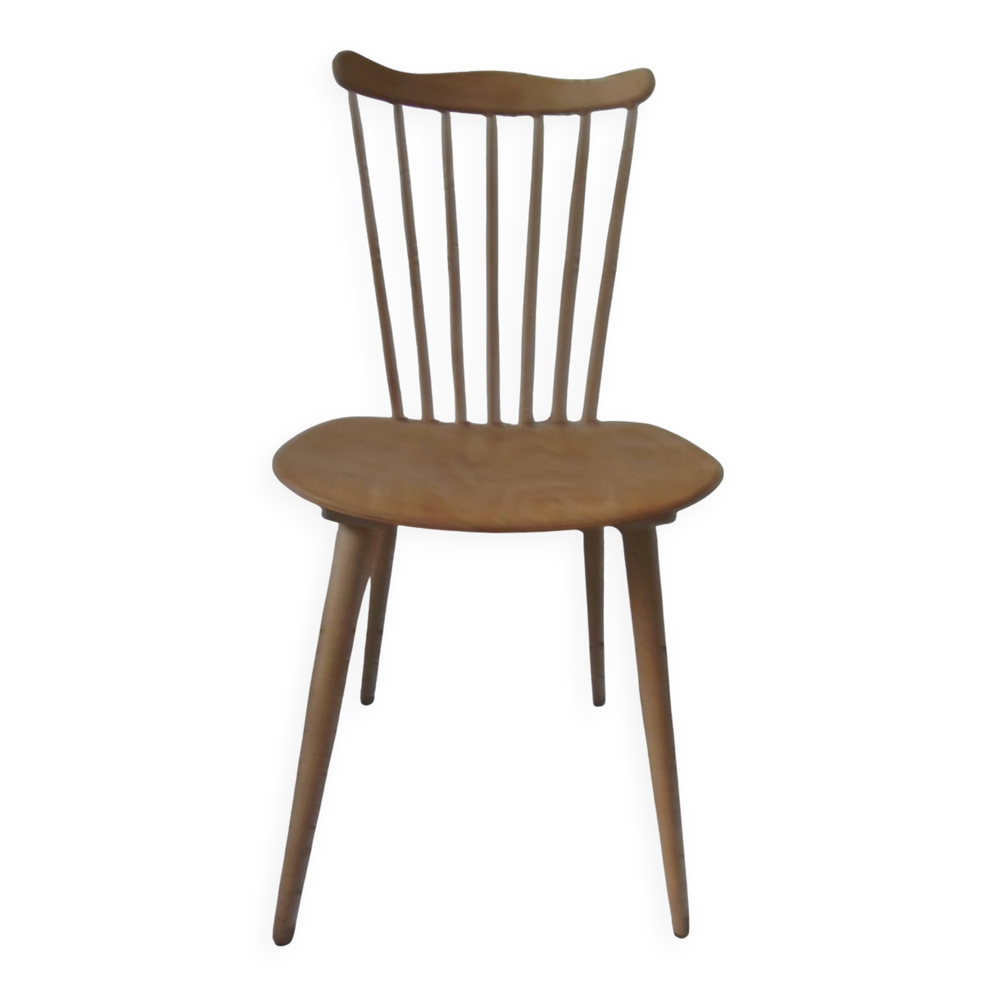 Vintage Scandinavian design chair in beech, waxed finish.