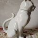 Carafe à chat absinthe en majolique george dreyfus antique vers 1900 avec tête et poignée de queue amovibles